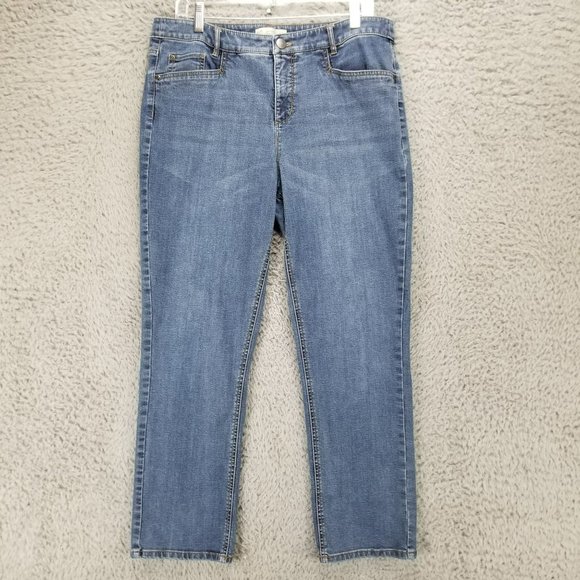 Jean Capri (cuffed Leg) J.Jill Femme - Taille 8, Coupe Petites, Longueur D'entrejambe 21" - Dénim Medium Wash